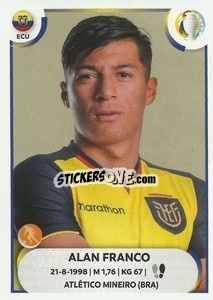Sticker Alan Franco - CONMEBOL Copa América 2021
 n. ECU18 - Panini