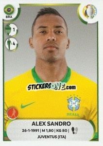 Sticker Alex Sandro - CONMEBOL Copa América 2021
 n. BRA8 - Panini