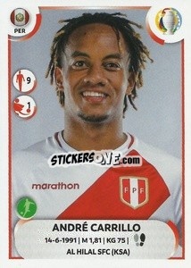 Sticker André Carrillo - CONMEBOL Copa América 2021
 n. PER22 - Panini
