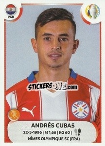 Sticker Andrés Cubas - CONMEBOL Copa América 2021
 n. PAR11 - Panini