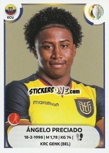 Sticker Ángelo Preciado - CONMEBOL Copa América 2021
 n. ECU5 - Panini