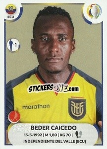 Sticker Beder Caicedo - CONMEBOL Copa América 2021
 - Panini