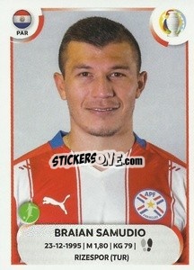 Sticker Braian Samudio - CONMEBOL Copa América 2021
 n. PAR24 - Panini