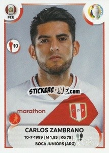 Sticker Carlos Zambrano - CONMEBOL Copa América 2021
 n. PER11 - Panini
