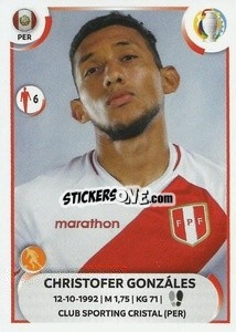 Sticker Christofer Gonzáles - CONMEBOL Copa América 2021
 n. PER17 - Panini