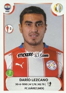 Sticker Darío Lezcano - CONMEBOL Copa América 2021
 n. PAR23 - Panini