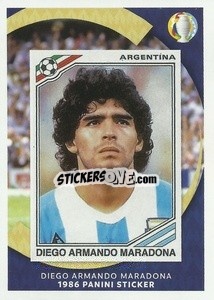 Sticker Diego Armando Maradona - 1986 Panini Sticker - CONMEBOL Copa América 2021
 n. LE2 - Panini