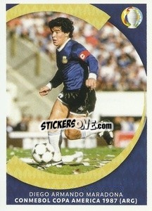 Sticker Diego Armando Maradona - Conmebol Copa America 1987 - CONMEBOL Copa América 2021
 n. LE3 - Panini