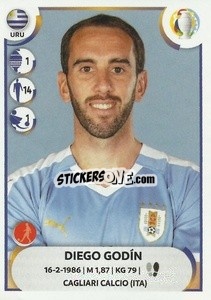 Sticker Diego Godín - CONMEBOL Copa América 2021
 n. URU6 - Panini