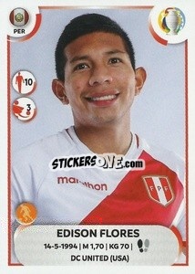 Sticker Edison Flores - CONMEBOL Copa América 2021
 n. PER14 - Panini