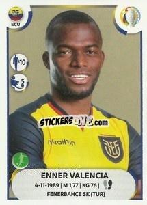 Sticker Enner Valencia - CONMEBOL Copa América 2021
 n. ECU22 - Panini
