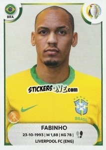 Sticker Fabinho - CONMEBOL Copa América 2021
 n. BRA15 - Panini