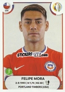 Sticker Felipe Mora - CONMEBOL Copa América 2021
 n. CHI23 - Panini