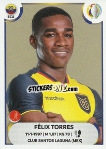 Sticker Félix Torres - CONMEBOL Copa América 2021
 n. ECU8 - Panini