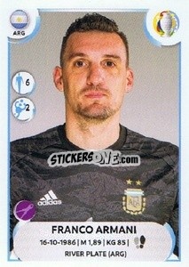 Sticker Franco Armani - CONMEBOL Copa América 2021
 n. ARG4 - Panini