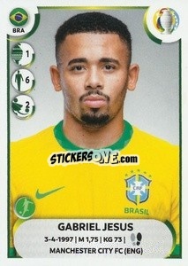 Sticker Gabriel Jesus - CONMEBOL Copa América 2021
 n. BRA24 - Panini