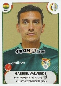 Sticker Gabriel Valverde - CONMEBOL Copa América 2021
 - Panini