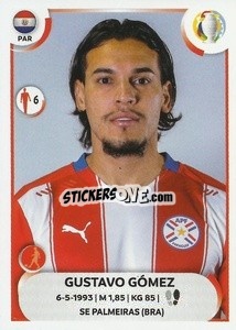 Sticker Gustavo Gómez - CONMEBOL Copa América 2021
 n. PAR6 - Panini