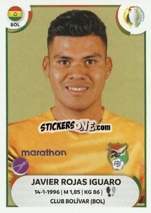 Sticker Javier Rojas Iguaro - CONMEBOL Copa América 2021
 n. BOL4 - Panini
