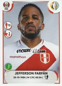 Sticker Jefferson Farfán - CONMEBOL Copa América 2021
 n. PER21 - Panini