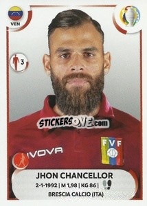 Sticker Jhon Chancellor - CONMEBOL Copa América 2021
 n. VEN10 - Panini