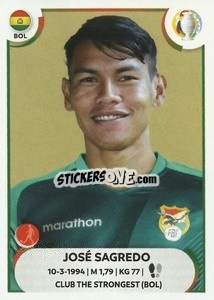 Sticker José Sagredo - CONMEBOL Copa América 2021
 n. BOL7 - Panini