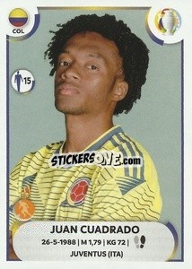 Sticker Juan Cuadrado - CONMEBOL Copa América 2021
 n. COL19 - Panini