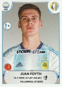 Cromo Juan Foyth - CONMEBOL Copa América 2021
 n. ARG7 - Panini