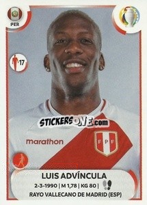 Sticker Luis Advíncula - CONMEBOL Copa América 2021
 n. PER7 - Panini
