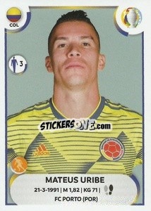Sticker Mateus Uribe - CONMEBOL Copa América 2021
 - Panini