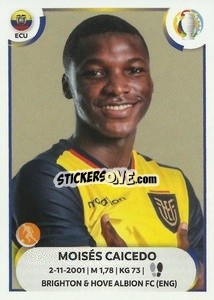Sticker Moisés Caicedo - CONMEBOL Copa América 2021
 n. ECU12 - Panini