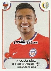 Sticker Nicolás Díaz - CONMEBOL Copa América 2021
 - Panini