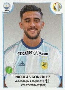 Sticker Nicolás González - CONMEBOL Copa América 2021
 n. ARG18 - Panini