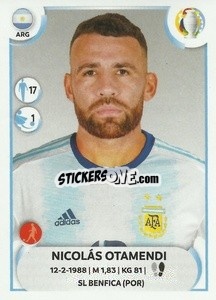 Sticker Nicolás Otamendi - CONMEBOL Copa América 2021
 n. ARG9 - Panini