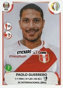 Sticker Paolo Guerrero - CONMEBOL Copa América 2021
 n. PER20 - Panini
