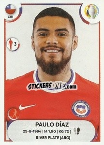 Sticker Paulo Díaz - CONMEBOL Copa América 2021
 n. CHI8 - Panini
