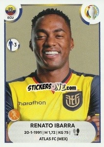 Sticker Renato Ibarra - CONMEBOL Copa América 2021
 n. ECU17 - Panini