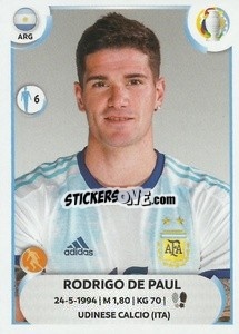 Sticker Rodrigo De Paul - CONMEBOL Copa América 2021
 n. ARG14 - Panini