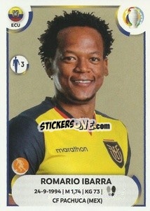 Sticker Romario Ibarra - CONMEBOL Copa América 2021
 n. ECU15 - Panini