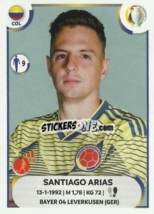Sticker Santiago Arias - CONMEBOL Copa América 2021
 n. COL6 - Panini
