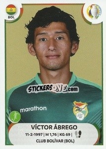 Sticker Víctor Ábrego - CONMEBOL Copa América 2021
 n. BOL22 - Panini