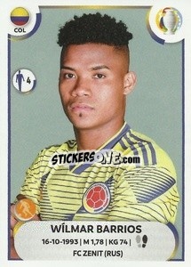 Sticker Wílmar Barrios - CONMEBOL Copa América 2021
 - Panini