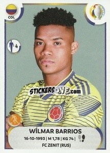 Sticker Wílmar Barrios - CONMEBOL Copa América 2021
 n. COL13 - Panini