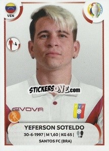 Sticker Yeferson Soteldo - CONMEBOL Copa América 2021
 n. VEN21 - Panini
