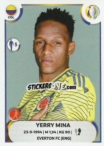 Sticker Yerry Mina - CONMEBOL Copa América 2021
 n. COL9 - Panini