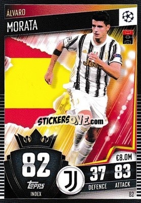 Sticker Alvaro Morata - Match Attax 101. Season 2020-2021
 n. 82 - Topps