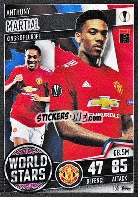 Sticker Anthony Martial - Match Attax 101. Season 2020-2021
 n. 155 - Topps