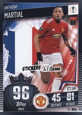 Sticker Anthony Martial - Match Attax 101. Season 2020-2021
 n. 96 - Topps