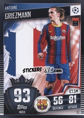 Sticker Antoine Griezmann - Match Attax 101. Season 2020-2021
 n. 93 - Topps