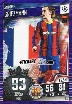 Sticker Antoine Griezmann - Match Attax 101. Season 2020-2021
 n. 93p - Topps